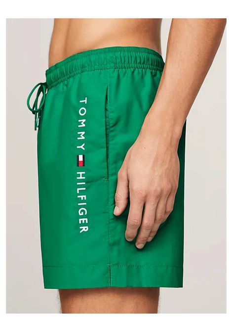 Costume Tommy Jeans Original Medium Drawstring Verde Uomo TOMMY HILFIGER SWIMWEAR | Costumi | UM0UM03258-L4B